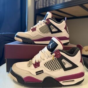 Jordan Air Jordan 4 Retro PSG Sneakers White Bordeaux Neutral Grey 5Y